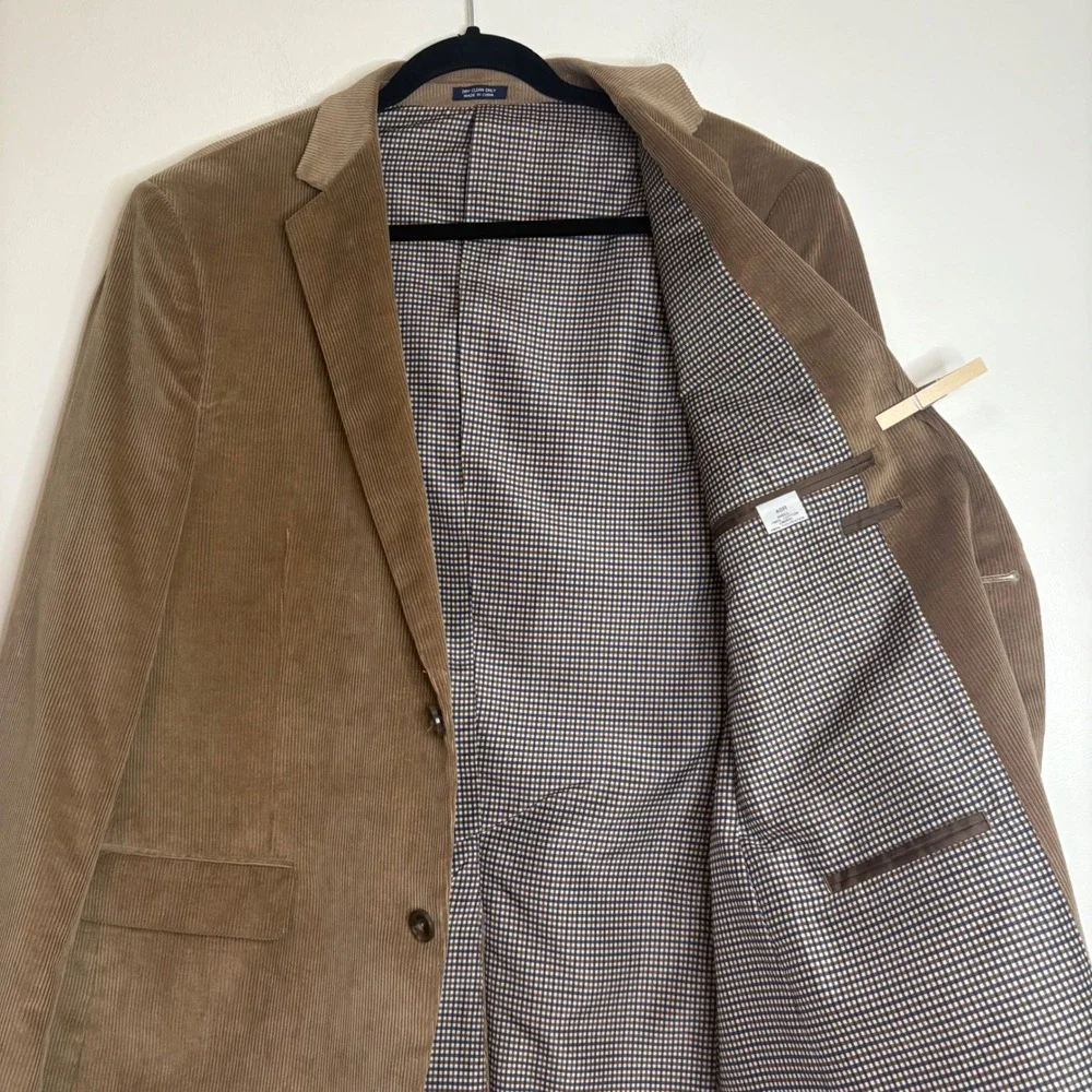 Saddlebred‎ Men's 40R Brown Corduroy Two Button Blazer Jacket Sport Coat